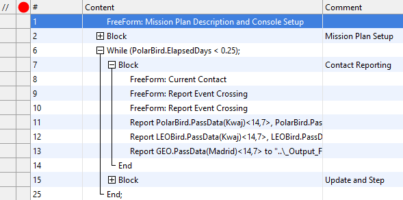 Block statements in Mission Sequence