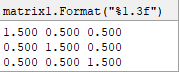 Output formatted Matrix in specified format.