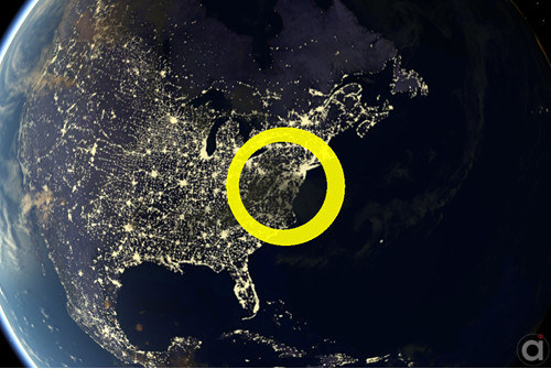 Circular Region on the east coast of the U.S.
