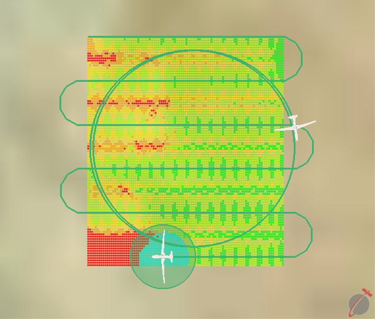 Visualization of Drone Viewshed while Flying a Line Search Pattern