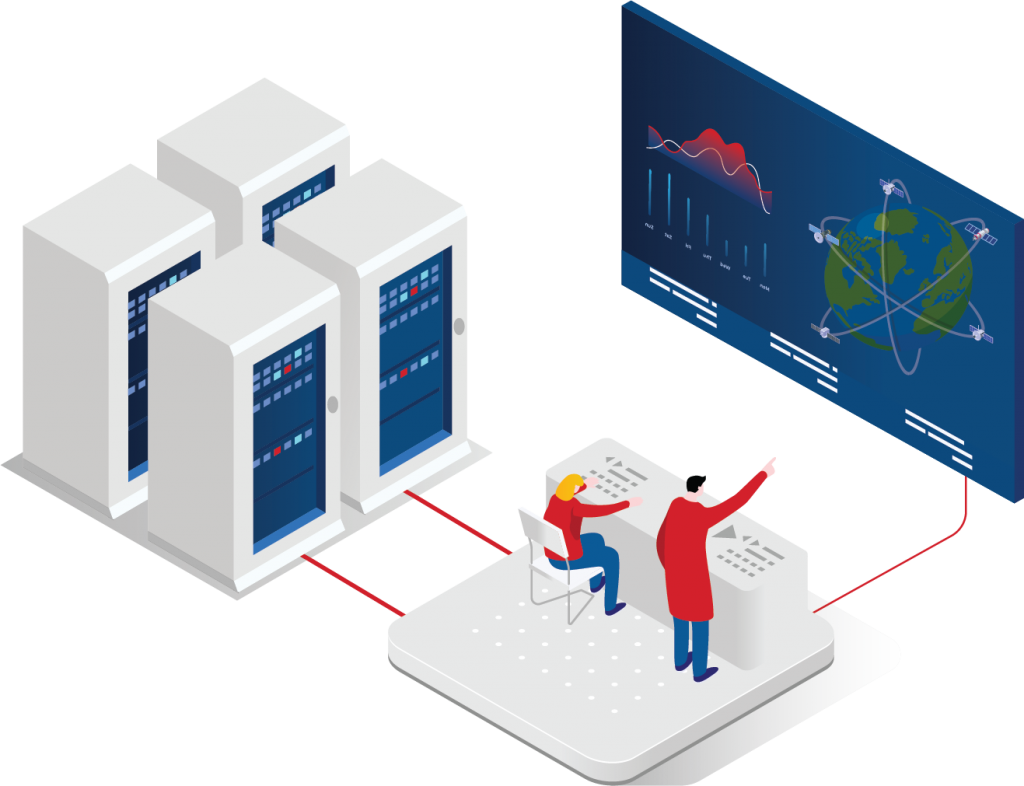 illustration of employees using ObsSIM Solutions