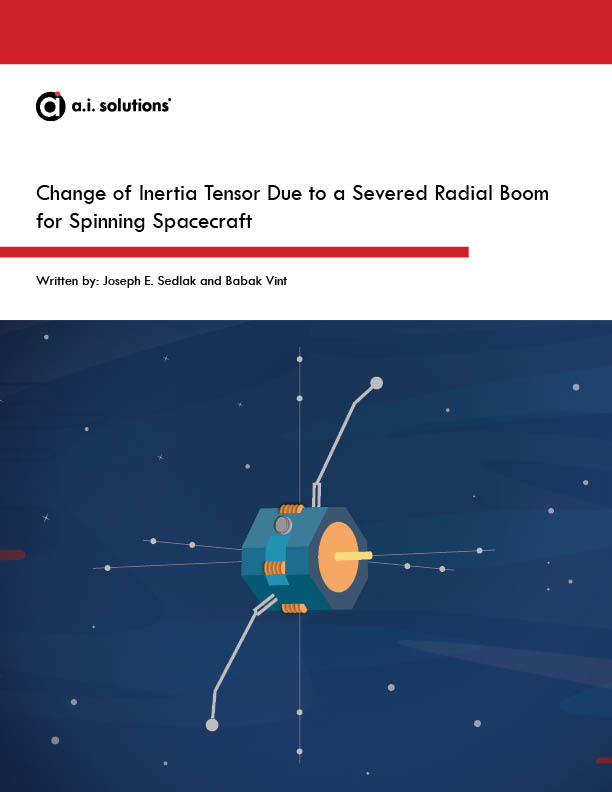 Change of inertia ternsor due to a servered radial boom for spinning spacecraft